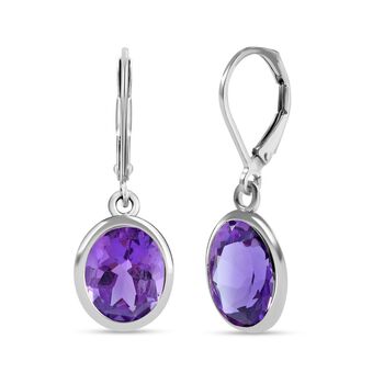 Afrikanischer Amethyst Ohrringe, 925 Silber rhodiniert, ca. 9.55 ct