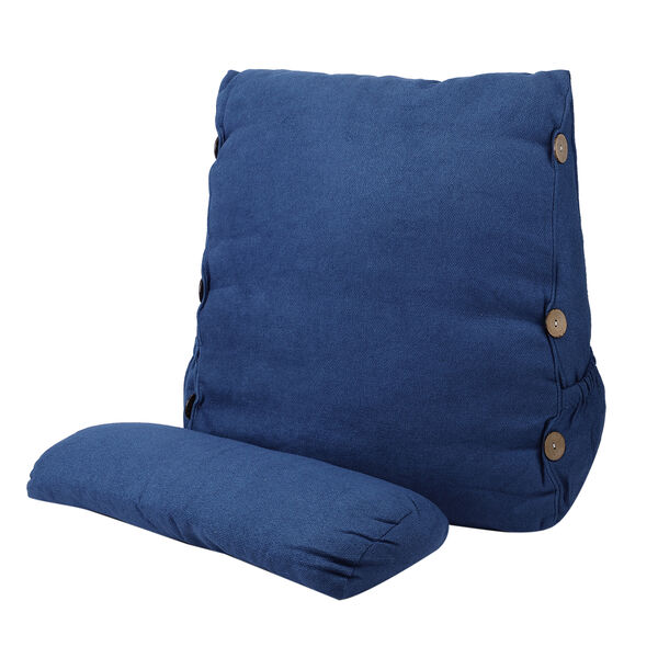 Ergonomisches Kissen aus Samt, Dunkelblau image number 2