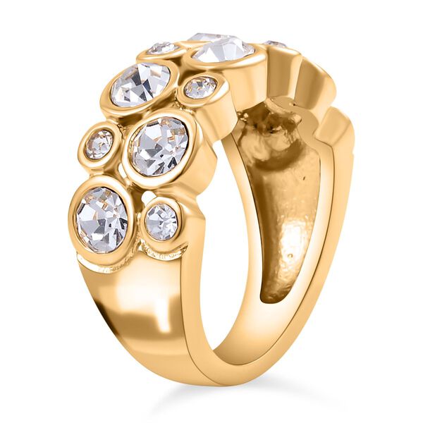 Weißer Kristall-Ring in Goldton image number 5