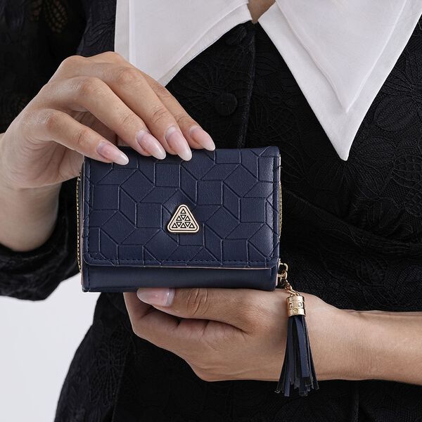 RFID-Geldbörse mit Zippverschluss, ca. 20x10x3cm, Marineblau image number 3