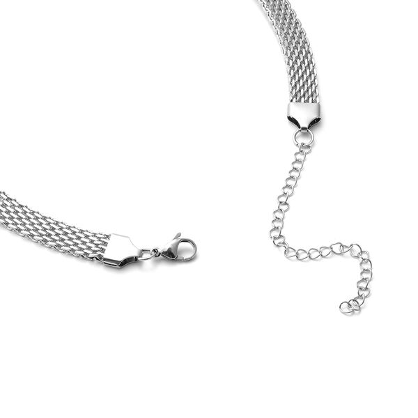 Simulierter Blauer Diamant Halskette40+10 cm Edelstahl ca. 24,40 ct image number 2