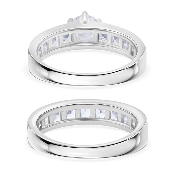 Lustro Stella - 2er Set Weißer Zirkonia Ring 925 Silber rhodiniert (Größe 17.00) image number 5