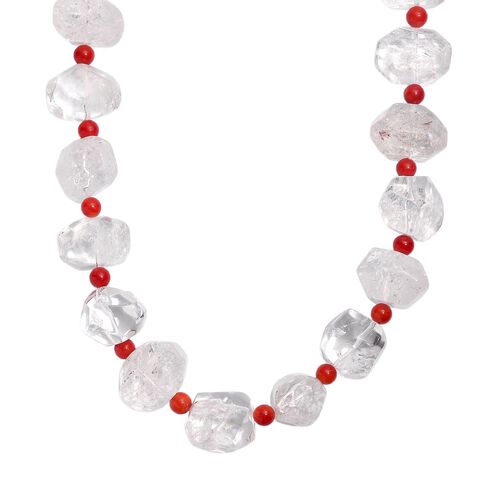 Kristall, Koralle Halskette ca. 50 cm Nickelfreies Messing platiniert 830.00 ct image number 0