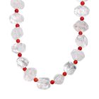 Kristall, Koralle Halskette ca. 50 cm Nickelfreies Messing platiniert 830.00 ct