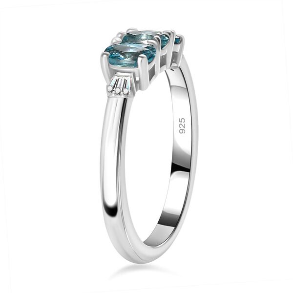 AA blauer Zirkon und Diamant Ring - 1,11 ct. image number 5