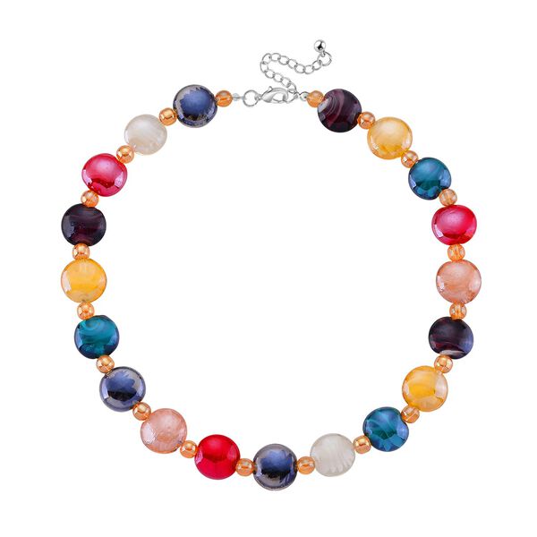 Mehrfarbige Glas-Perlen 53,25cm Halskette und flexibles Armband im Murano-Stil image number 3