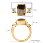 Zimbaprase und weißer Zirkon Ring, 925 Silber Gelbgold Vermeil (Größe 17.00) ca. 4,00 ct image number 6