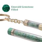 Premium Kollektion - Echter Smaragd-Kugelschreiber mit extra Mine und Schlüsselanhänger image number 3