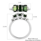 Natürlicher Chromdiopsid und Diamant 3 Stein Ring 925 Silber platiniert  ca. 2,14 ct image number 5
