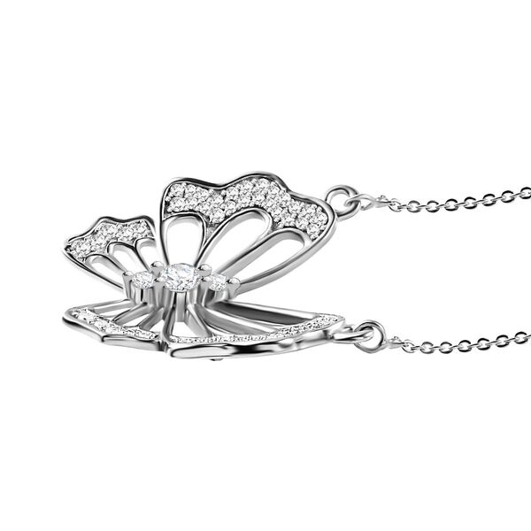 GP Italian Garden Kollektion- Wei&szlig;e Diamant und blaue Saphir-Halskette, 45cm, 925 Silber rhodiniert - 0,51 ct, image number 3