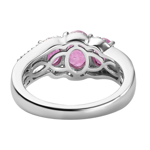 Ilakaka Rosa Saphir-Ring, (Fissure gefüllt), 925 Silber platiniert image number 6