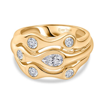 EVER TRUE Wei&szlig;er Topas Ring Nickelfreies Messing (Gr&ouml;&szlig;e 18.00) ca. 1,16 ct