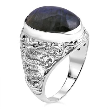 Royal Bali - AAA Labradorit Ring 925 Silber (Gr&ouml;&szlig;e 18.00) ca. 13.00 ct