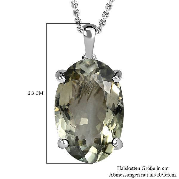 Prasiolith Anhänger mit Kette, 925 Silber platiniert ca. 15,00 ct image number 7