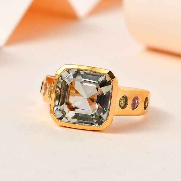 Prasiolith und Mehrfach-Turmalin-Ring - 5,26 ct. image number 2