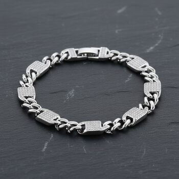 DESIGNER INSPIRIERT - Wei&szlig;er Zirkonia Armband ca. 19 cm Nickelfreies Messing 3.00 ct