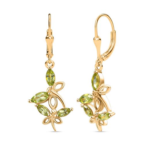 Peridot Ohrringe 925 Silber vergoldet ca. 1,64 ct. image number 0