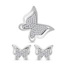 Lustro Stella Weißer Zirkonia Schmuckset 925 Silber rhodiniert