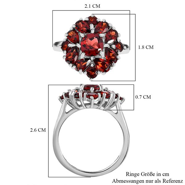 Nat&uuml;rlicher Mosambik Granat Ring, 925 Silber platiniert, (Gr&ouml;&szlig;e 17.00), ca. 3.75 ct image number 7