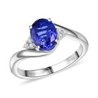 Rhapsody AAAA Tansanit, Weißer Diamant Ring 950 Platin (Größe 19.00) ca. 2,00 ct