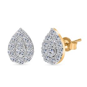 Lab Grown Diamant SI Ohrringe 925 Silber Gelbgold Vermeil ca. 1,03 ct.