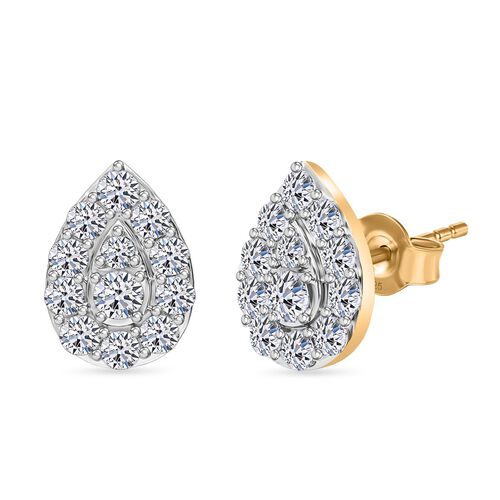 Lab Grown Diamant SI Ohrringe 925 Silber Gelbgold Vermeil ca. 1,03 ct. image number 0