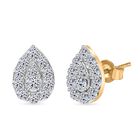 Lab Grown Diamant SI Ohrringe 925 Silber Gelbgold Vermeil ca. 1,03 ct.