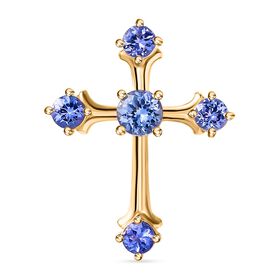Grüner Tansanit und Tansanit Kreuz Anhänger - 1,39 ct.