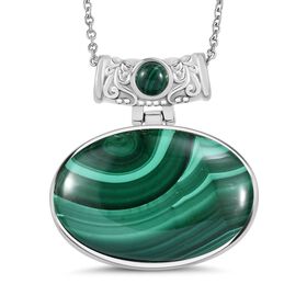 Malachit Schmuckset Edelstahl ca. 80.50 ct