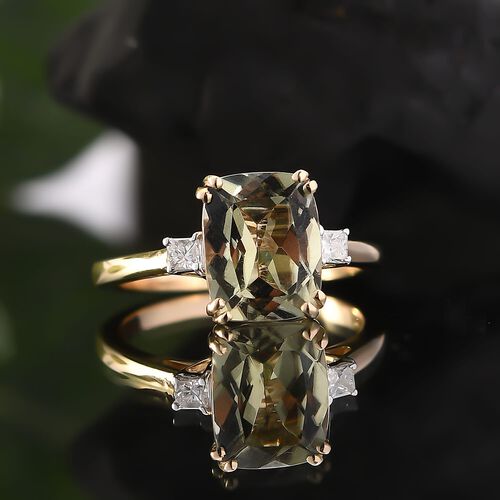 AAA Turkizit, Weißer Diamant Ring 585 Gold (Größe 17.00) ca. 3,00 ct image number 1