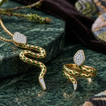 GP Trionfo Kollektion- Wei&szlig;er Zirkon und blauer Saphir Ring und Anh&auml;nger mit 50cm Kette