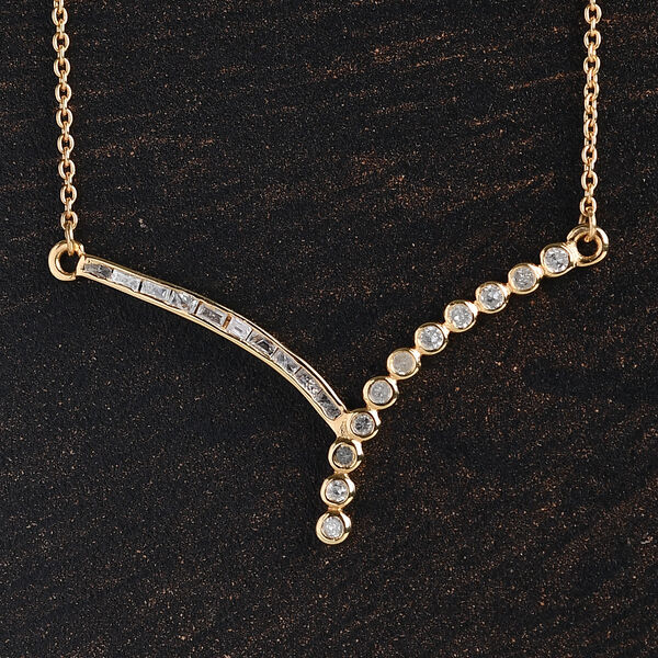 Diamant Y-Halskette in Silber image number 2