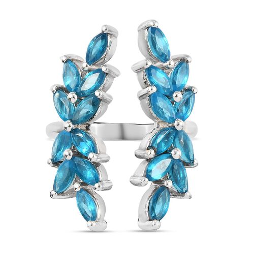 Neon Apatit Ring 925 Silber Platin-Überzug image number 0