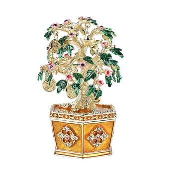 Geldbaum-Schmuckschatulle, 12x6,5 cm, Gold