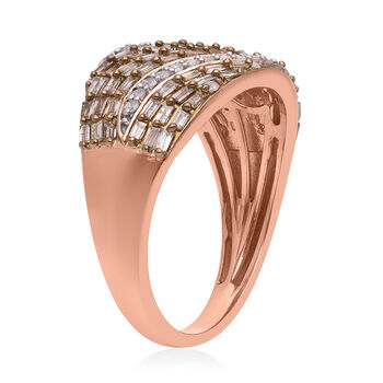 Nat&uuml;rlicher, wei&szlig;er und Champagner-Diamant-Ring - 1 ct.