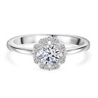 LUXURIANT DIAMOND - Lab Grown Diamant VS-EF SGL zertifiziert Ring 925 Silber platiniert (Größe 17.00) ca. 0.75 ct