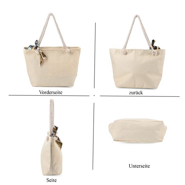 Einkaufstasche mit Schleife, Elfenbein image number 2