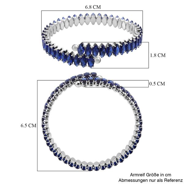 Blau Kristall Armreif ca. Flexibles cm Nickelfreies Messing 10.00 ct image number 5