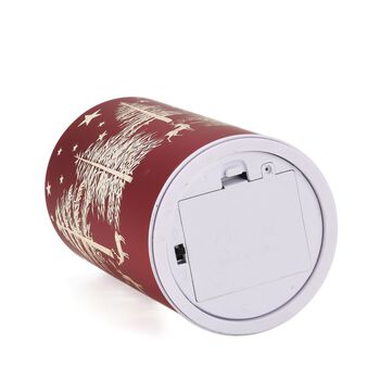 Wintertraum-Kollektion - LED-Tischlampe mit Drehfunktion, Rentier- und Tannenbaum-Motiv, Rot