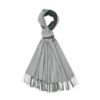 Luxuri&ouml;ser Winterschal mit Fransen, Hellgrau/Dunkelgrau