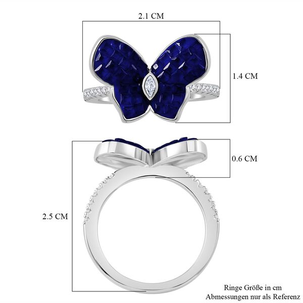 Blauer und wei&szlig;er Zirkonia Ring image number 6