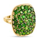 Natürlicher Chromdiopsid Ring, 925 Silber vergoldet (Größe 17.00) ca. 6.15 ct