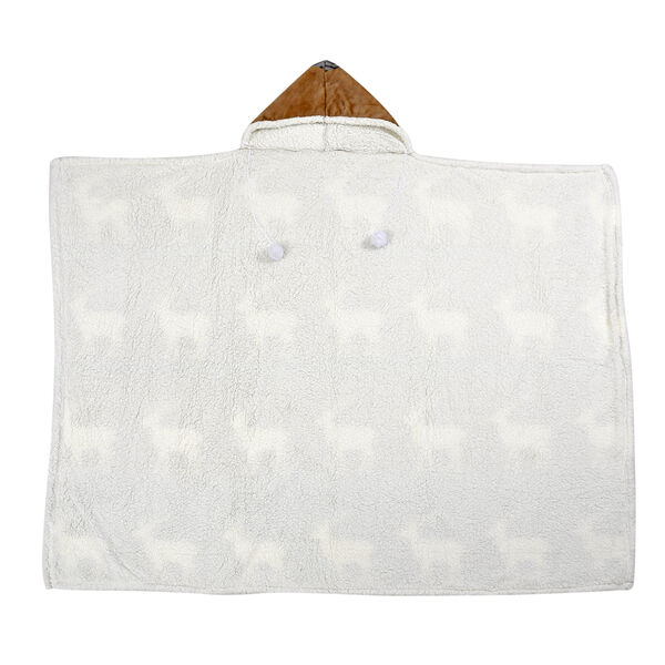 Hoodie-Decke mit Sherpa-Futter, Hirsch-Muster, Größe 150x200 cm, Schwarz und Braun image number 6