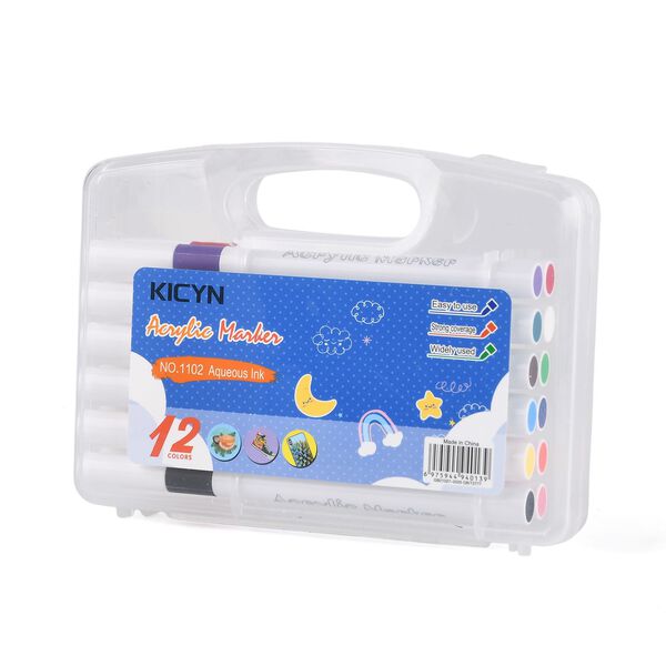 4er-Set Malset mit Acrylmarkern und Aufbewahrungsbox, Vogel-, Schmetterlings- und Flamingo-Skizzen image number 9