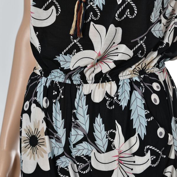 Träger-Jumpsuit mit gesmokter Taille, Schwarz image number 5