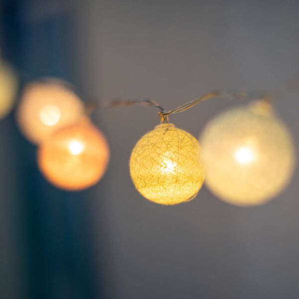 Kugel-Lichterkette mit An- und Ausschalter, L&auml;nge 30 cm, 3xAA Batterien nicht inkl., Mehrfarbig image number 1