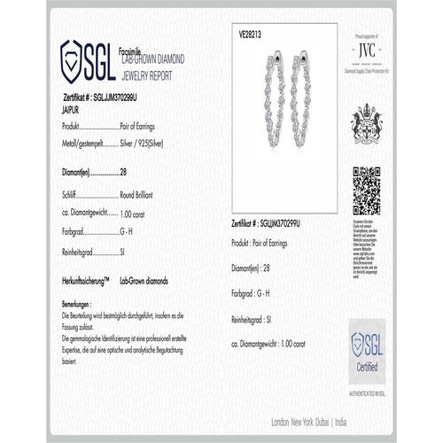 LUXURIANT DIAMOND- SGL zertifizierte SI-GH Labor Diamant-Ohrringe - 1 ct. image number 7