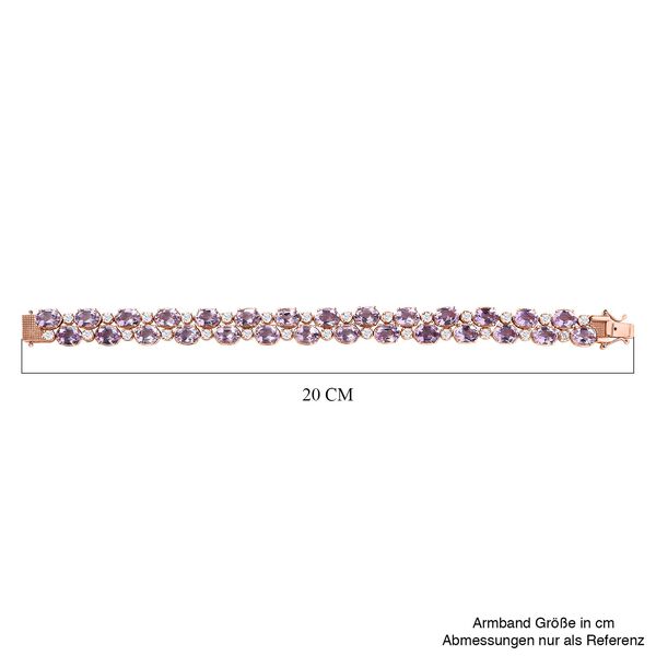 AA Rose De France Amethyst, Wei&szlig;er Zirkon Armband ca. 19 cm 925 Silber ros&eacute;vergoldet ca. 36,12 ct. image number 5