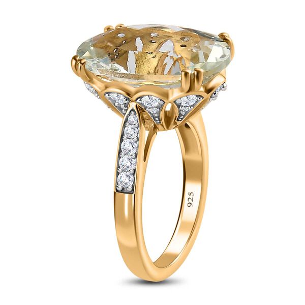 Prasiolith und Zirkon Cocktail Ring - 12,44 ct. image number 5