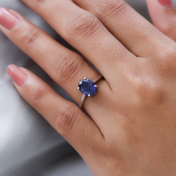 Masoala Saphir-Ring, 925 Silber platiniert, ca. 2,82 ct image number 3